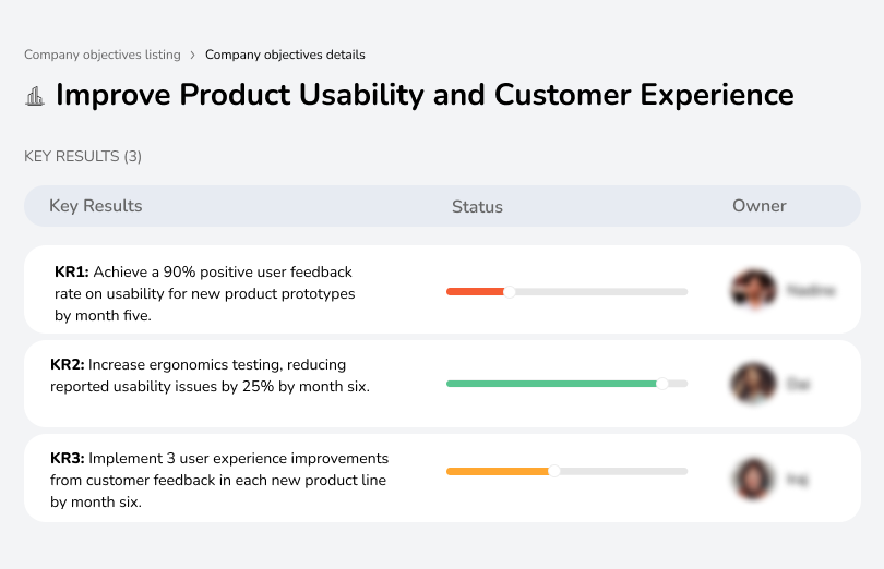 Focus on product usability and customer feedback for improved user experience.