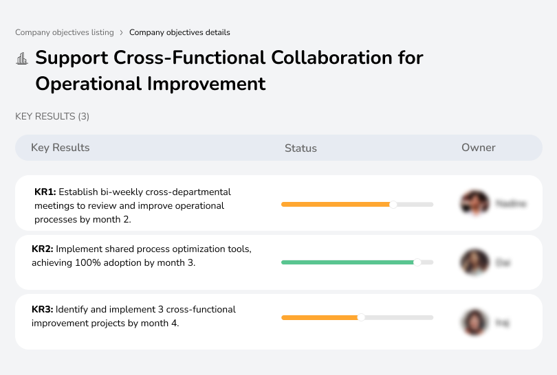 Enhance teamwork across departments to drive improvements.
