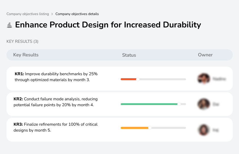 Improve product design and material durability.