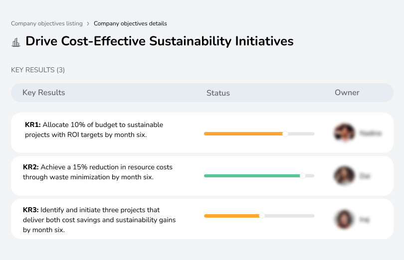 Implement cost-effective sustainability initiatives to drive environmental and financial benefits.