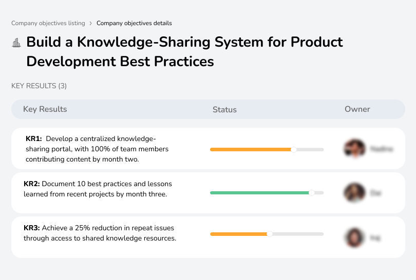 Develop a platform to share best practices for better development.
