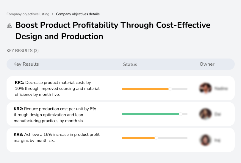 Optimize design and production to increase product profitability.

