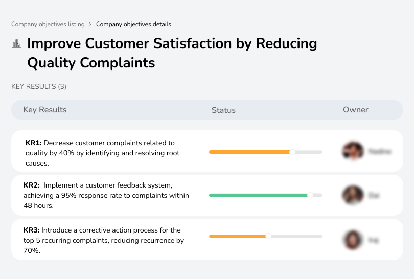 Decrease quality complaints to boost customer satisfaction and loyalty.