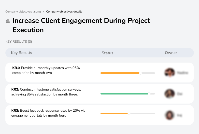 Enhance client engagement during projects to improve transparency and satisfaction.