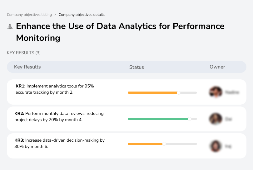 Utilize data tools to track and improve engineering performance.