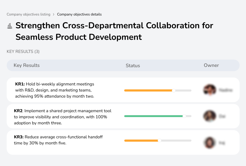 Improve teamwork across departments for better product development.
