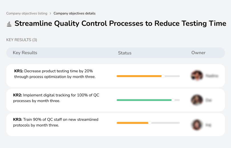 Optimize quality control to speed up testing and improve efficiency.
