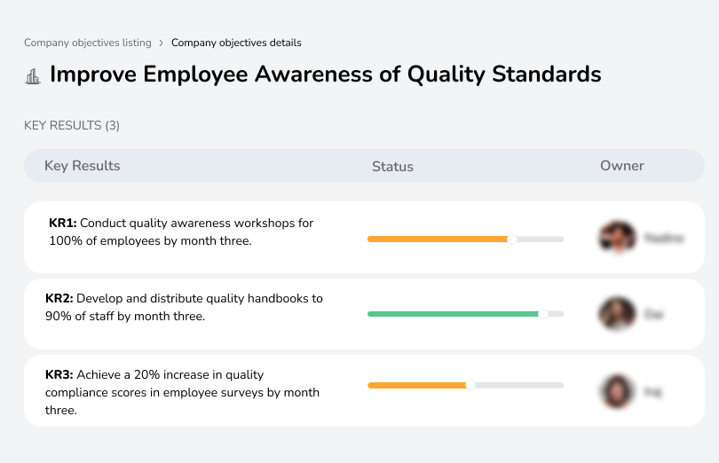 Train employees to improve understanding of quality standards.
