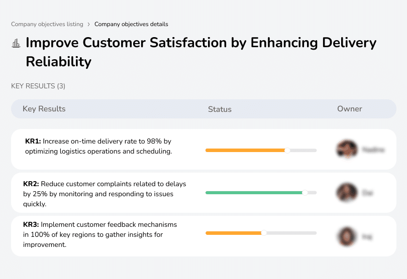 Focus on improving on-time delivery rates to ensure customer satisfaction.