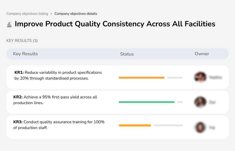 Standardize processes to reduce variability and enhance product consistency.