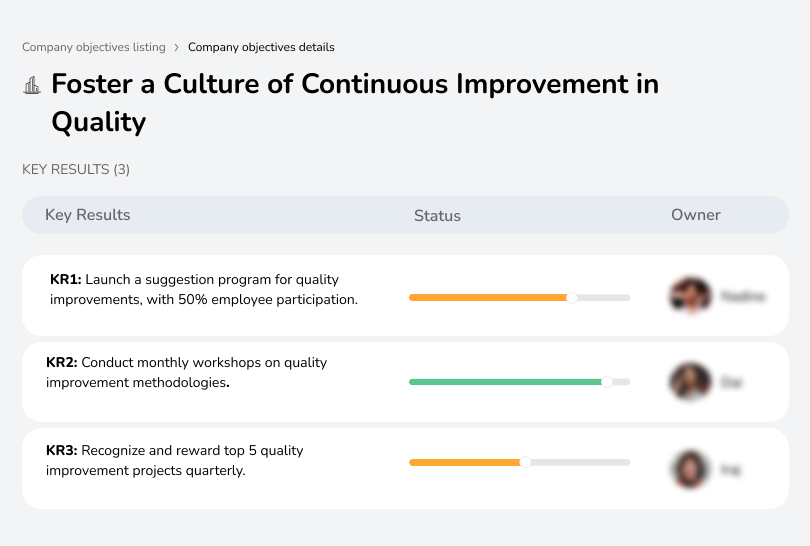 Encourage employee involvement in quality initiatives to drive continuous improvement.