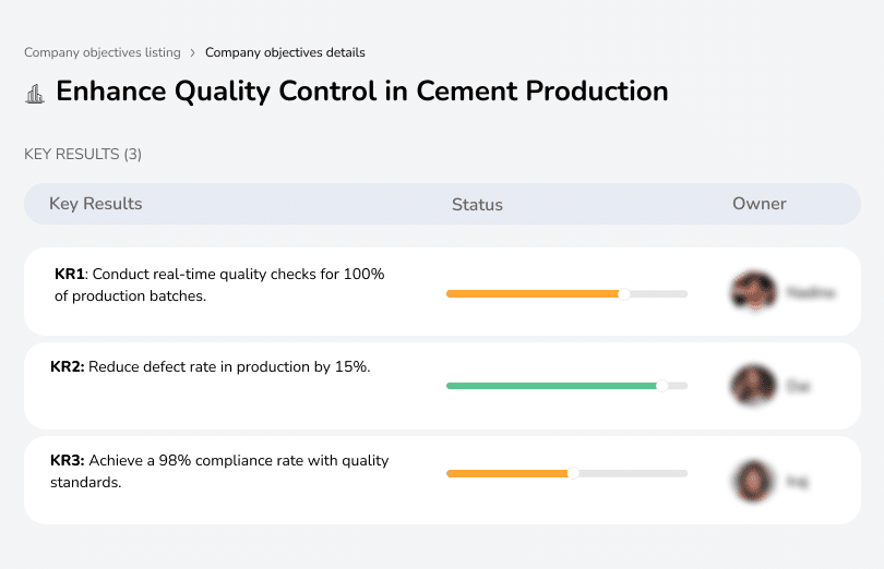 Strengthen quality checks to ensure high standards in cement output.
