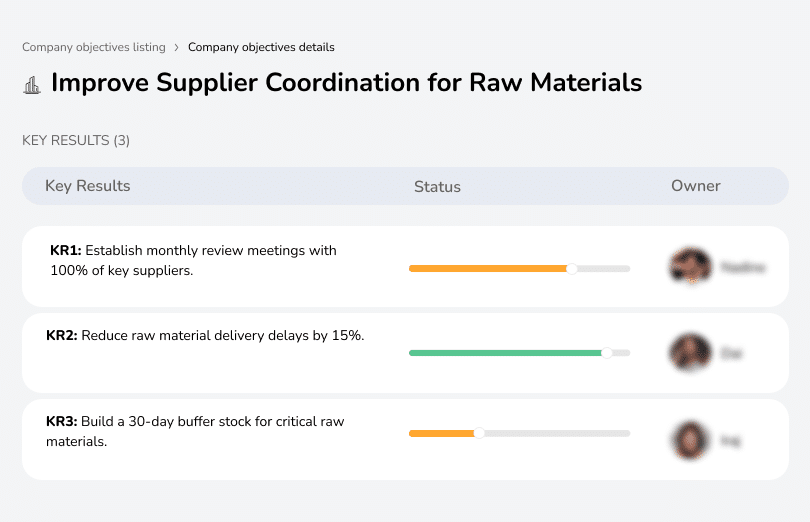 Strengthen supplier collaboration for a steady material supply.
