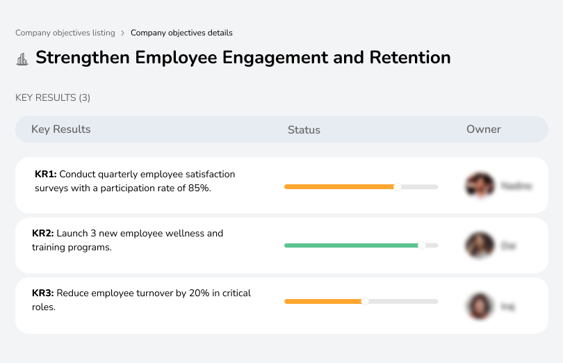 Enhance employee engagement and retention to foster a motivated and loyal workforce.