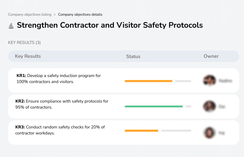 Improve safety protocols for contractors and visitors.
