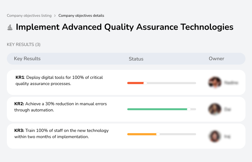 Deploy digital tools to automate QA processes and reduce errors by 30%.