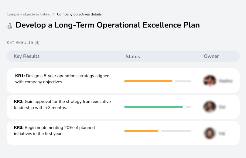 Design and implement a 5-year operational strategy aligned with company goals.