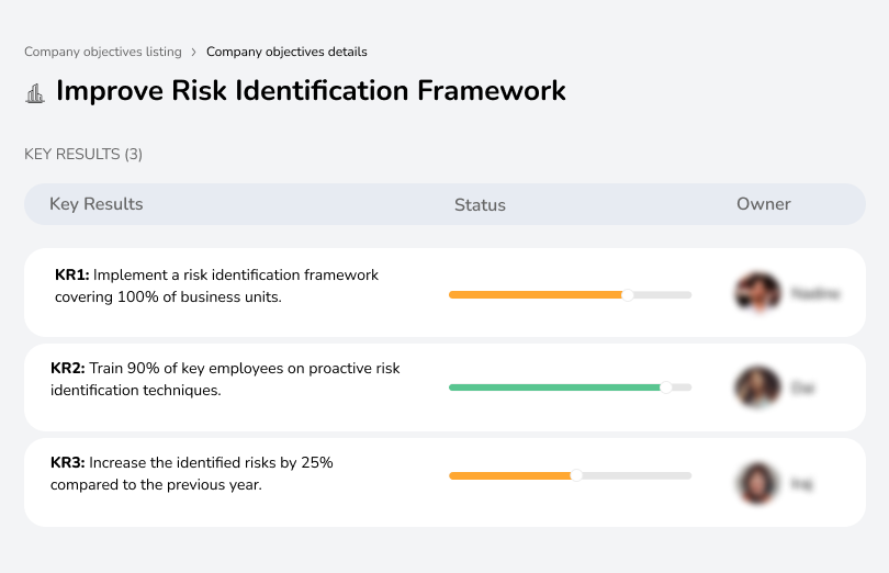 Enhance the process of identifying risks across the business.
