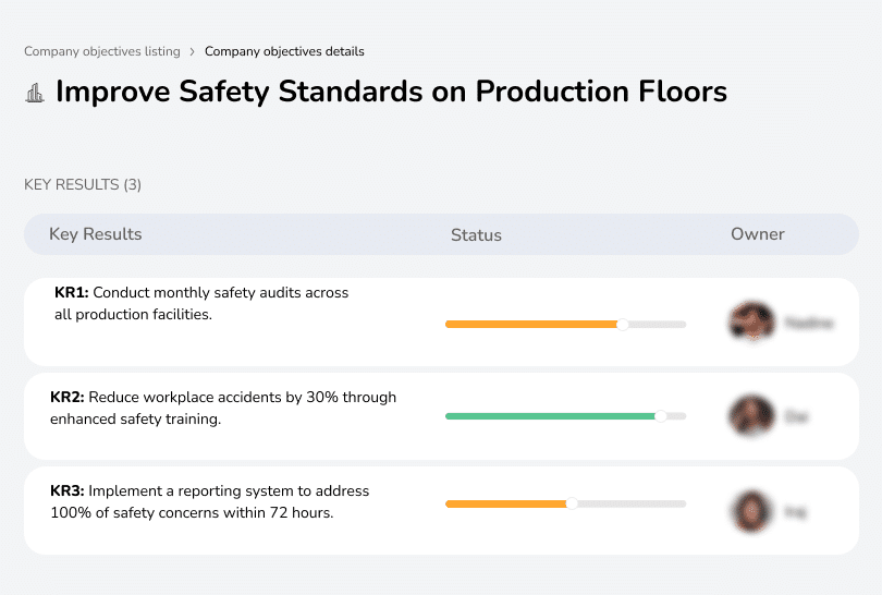 Conduct audits, reduce accidents, and address safety concerns promptly.