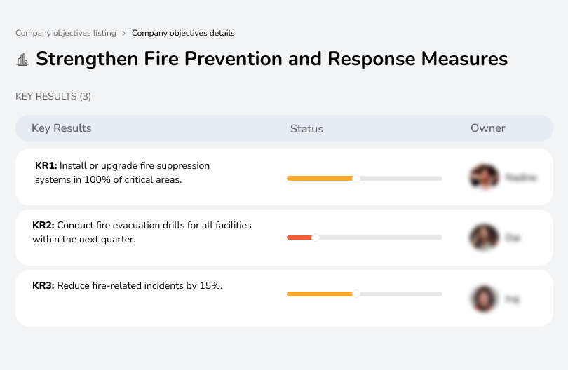 Improve fire safety systems and conduct fire drills.