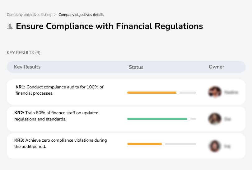 Ensure compliance with financial regulations to maintain transparency and mitigate risks.