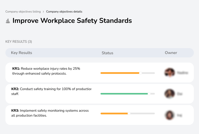 Lower injury rates and implement safety protocols across facilities.