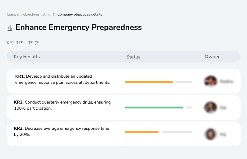 Improve emergency response with drills, plans, and faster response times.