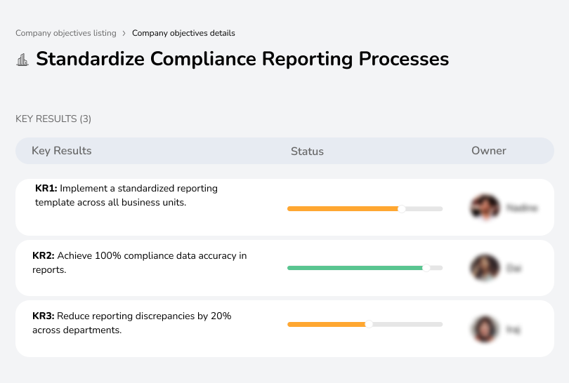 Implement standardized reports and improve data accuracy and reporting consistency.
