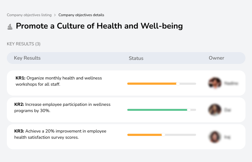 Increase employee wellness participation and satisfaction through programs.