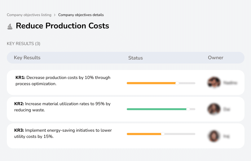 Lower costs, increase material usage, and implement energy-saving measures.