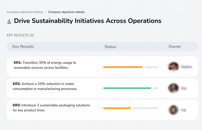 Reduce carbon footprint by 20% and implement eco-friendly waste management practices.
