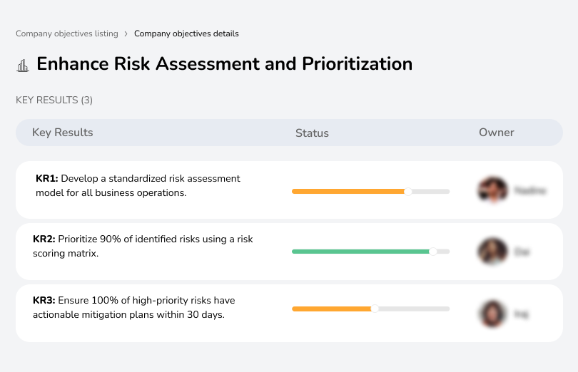 Improve risk assessment methods to prioritize key risks effectively.