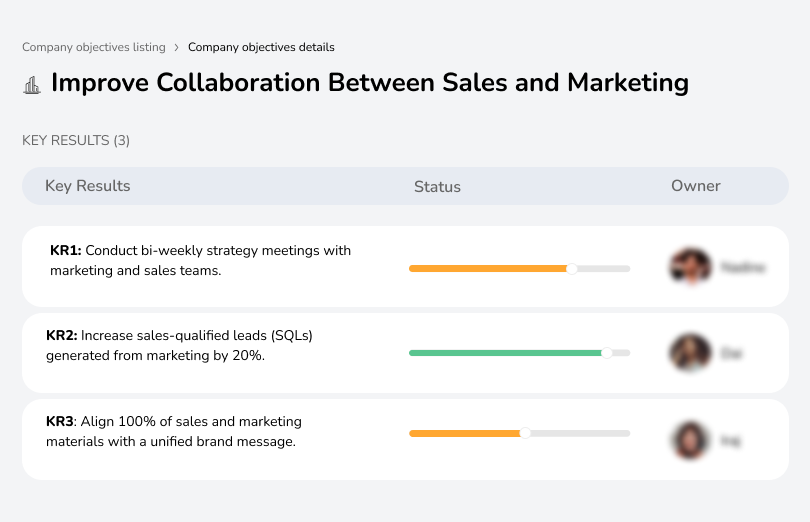 Strengthen the collaboration between sales and marketing teams through aligned strategies.