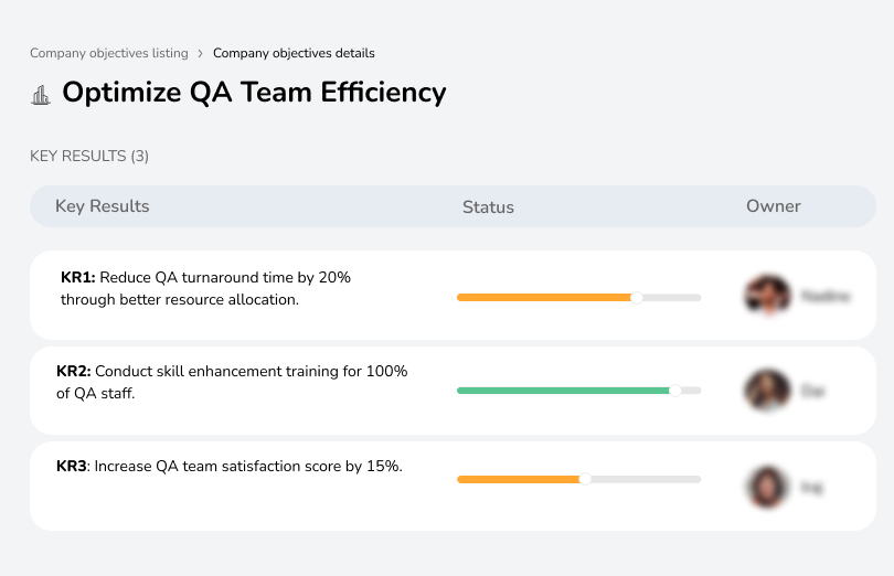 Reduce turnaround time by 20% and enhance team skills through training.