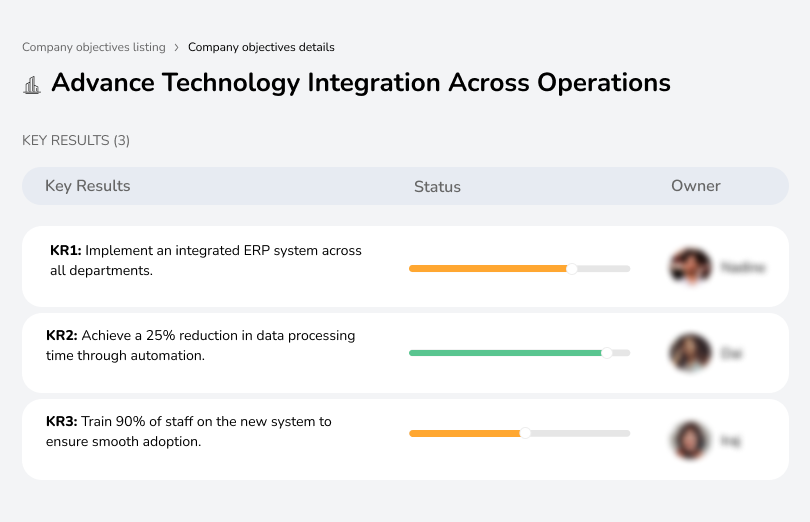 Implement ERP system to streamline operations, cut processing time by 25%, and train 90% of employees.
