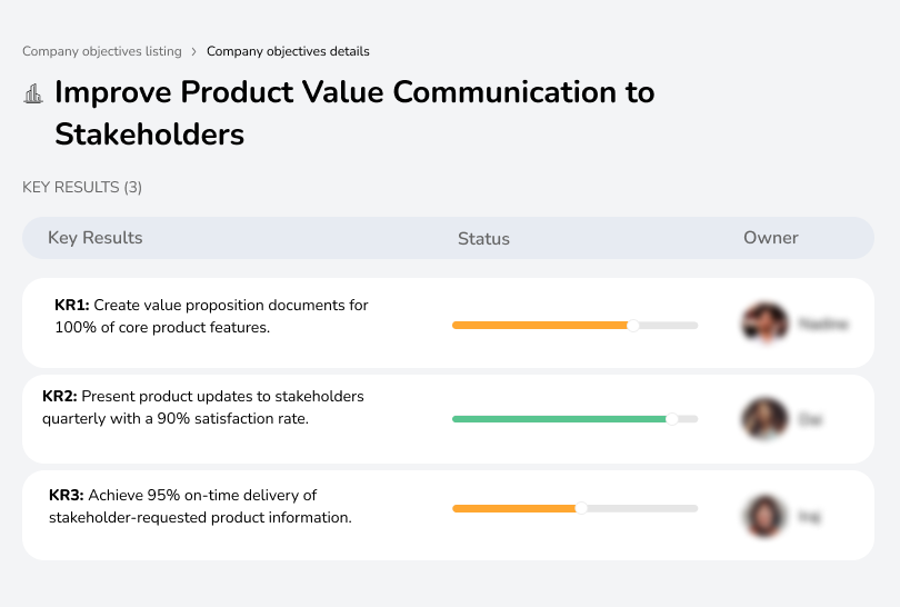 Improve Product Value Communication to Stakeholders