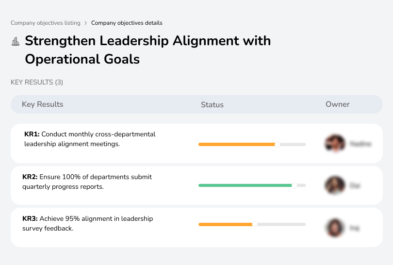 Strengthen Leadership Alignment with Operational Goals